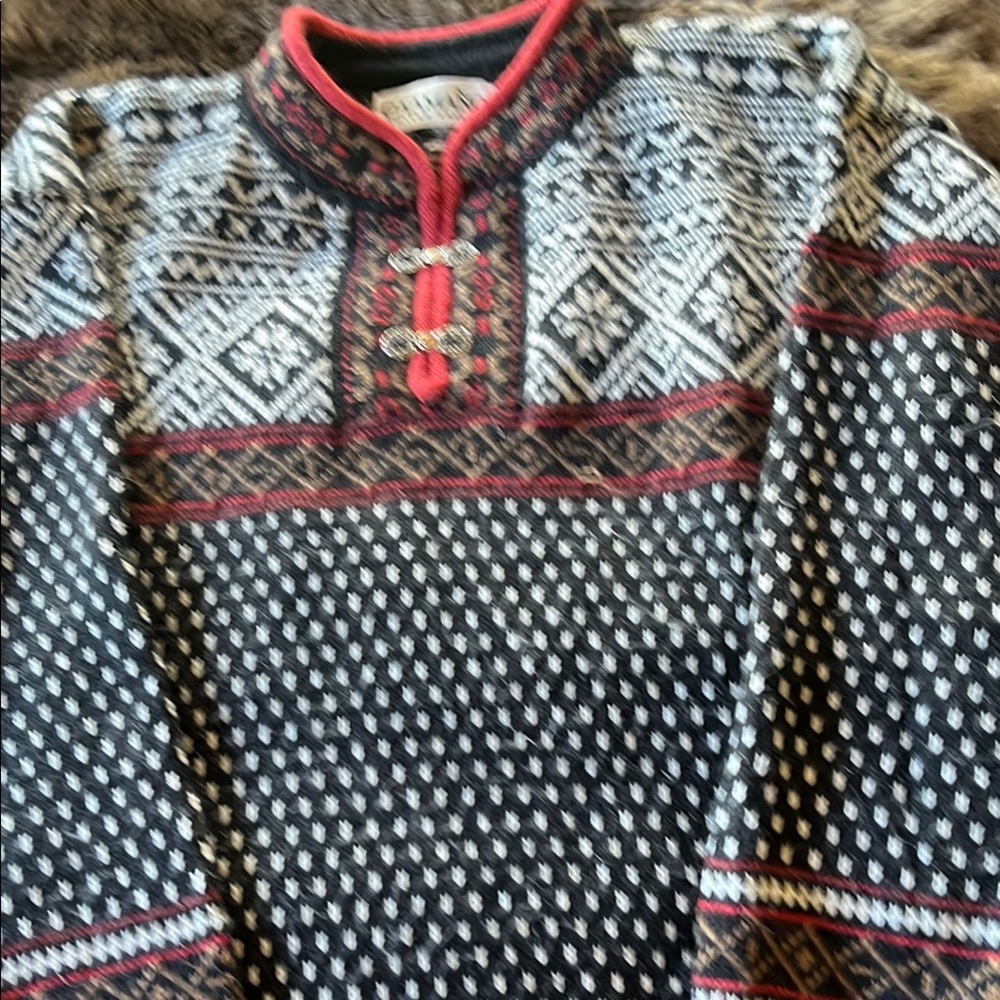 Black and Red Patterned Sweater
